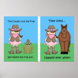 Das Cowgirl und das Froschposter Brunet Poster