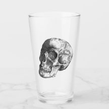 "Das Cranium" schlichtweg scharfes B&W-Pint-Glas