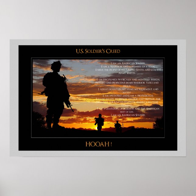 Das Creed Poster des Soldaten der Vereinten Staate (Vorne)