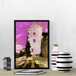 Das Crouching unter dem rosa Himmelssurrealisten W Poster