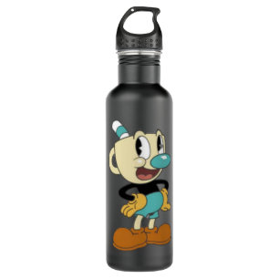 Das Cuphead-Logo "Text anzeigen" Edelstahlflasche