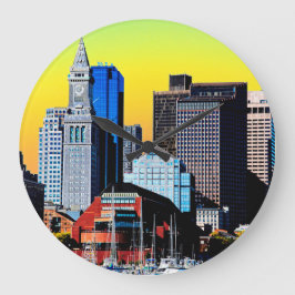 Das Custom House Boston USA Poster Große Wanduhr