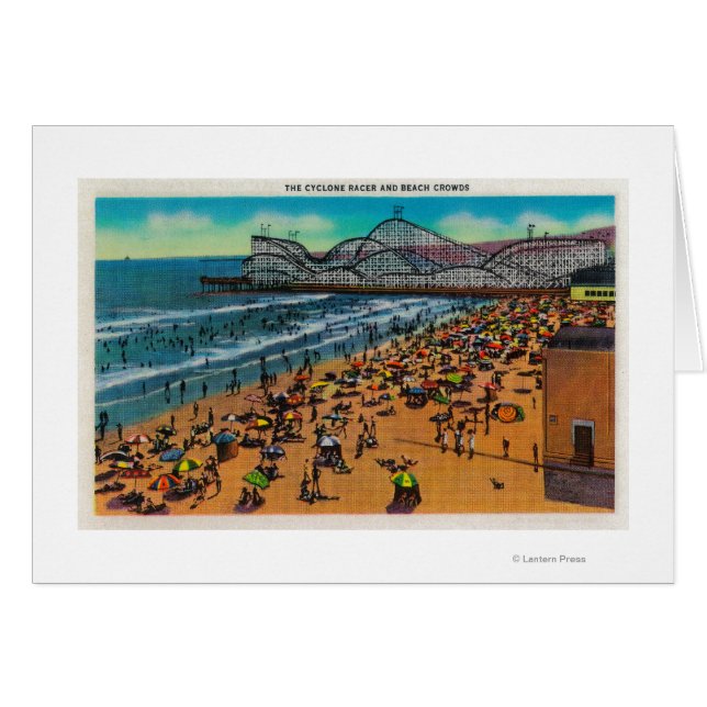 Das Cyclone Racer and Beach Crowds, Long Beach (Vorderseite (Horizontal))