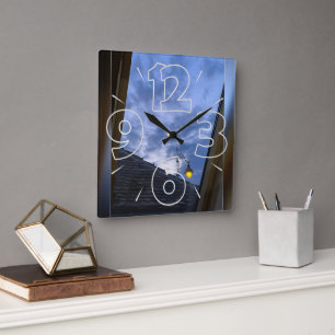 Das Dachfenster Quadratische Wanduhr