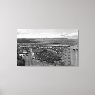 Das Dalles, Oregon-Stadtansicht, die auf 2. West Leinwanddruck