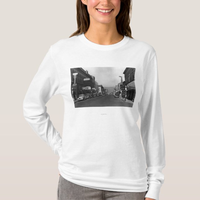 Das Dalles, Oregonhauptstraßen-Stadtansicht T-Shirt (Vorderseite)