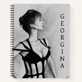 Das Damen Sexy Frau Gurt Kleid Porträt Kunst Notizbuch
