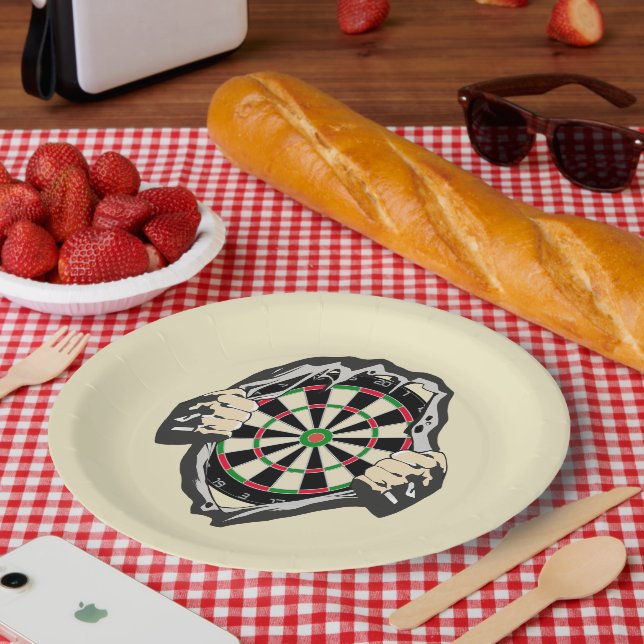 Das Dartboard auf der Brust! Tischset! Pappteller (Picknick)