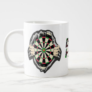Das Dartboard auf Ihrer Brust Darts Fieber Jumbo-Tasse