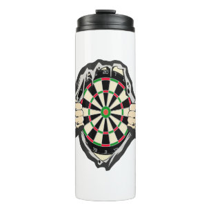 Das Dartboard auf Ihrer Brust Darts Fieber Thermosbecher