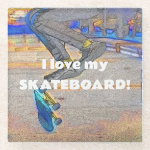 Das Deck drehen - Skateboard-Trick Glasuntersetzer