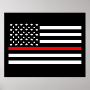 Das Dekor der amerikanischen Flagge der dünnen rot Poster