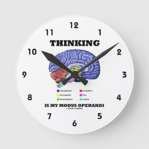 Das Denken ist mein Modus operandi (anatomisches G Runde Wanduhr
