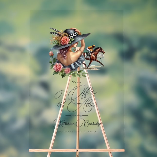 Das Derby "Off to Altar" Brautparty Willkommen Acrylschild (Neutral)