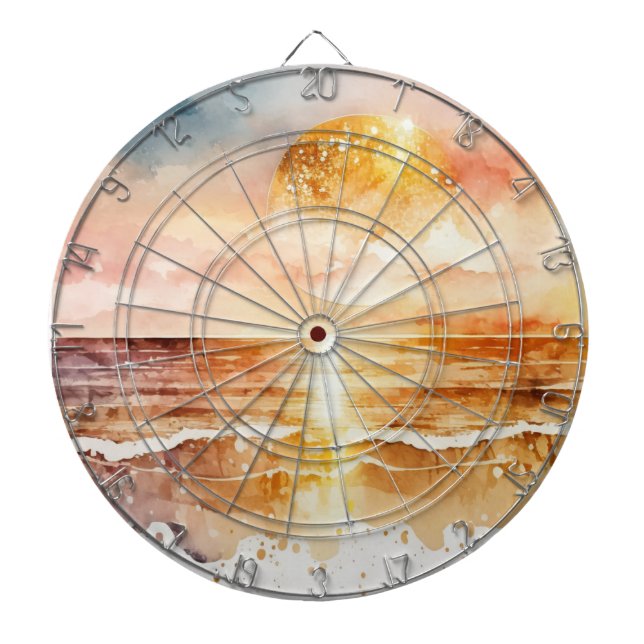 Das Design der Aquarell Beach Serie 1 Dartscheibe (vorne)