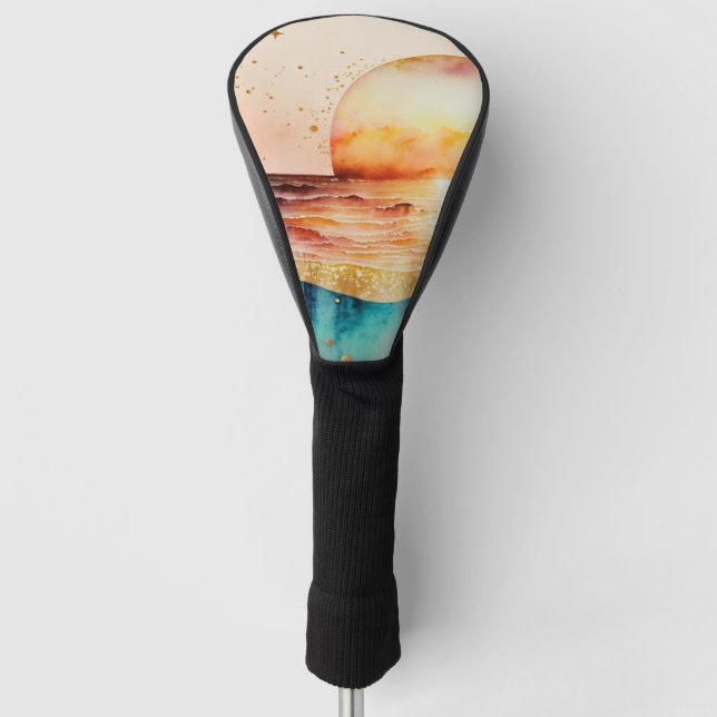 Das Design der Aquarell Beach Serie 3 Golf Headcover (Vorderseite)