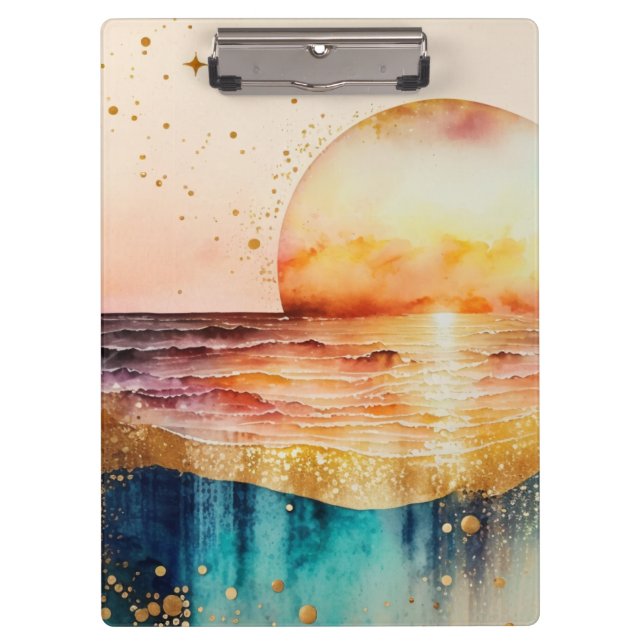 Das Design der Aquarell Beach Serie 3 Klemmbrett (Vorderseite)