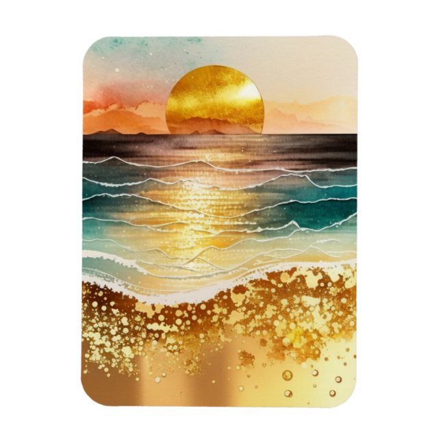 Das Design der Aquarell Beach Serie 3 Magnet (Vertikal)