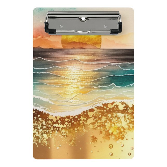 Das Design der Aquarell Beach Serie 3 Mini Klemmbrett (Vorderseite)