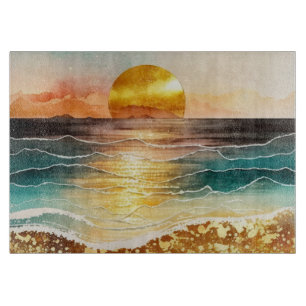 Das Design der Aquarell Beach Serie 3 Schneidebrett