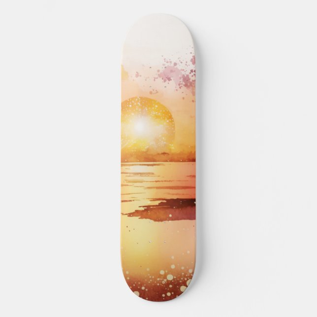 Das Design der Aquarell Beach Serie 3 Skateboard (Vorderseite)