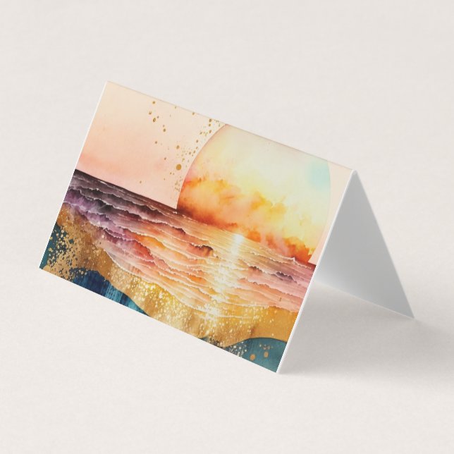 Das Design der Aquarell Beach Serie 3 Visitenkarten (Vorderseite)