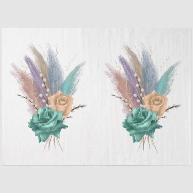 Das Design der Boho Bouquet-Serie 12 Seidenpapier (Vorderseite)