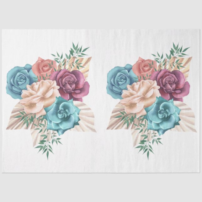 Das Design der Boho Bouquet-Serie 16 Seidenpapier (Vorderseite)