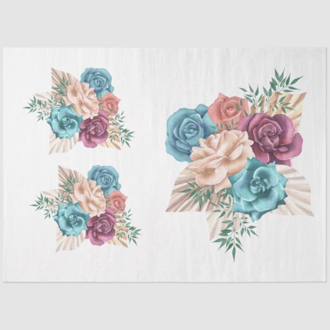 Das Design der Boho Bouquet-Serie 17 Seidenpapier (Vorderseite)