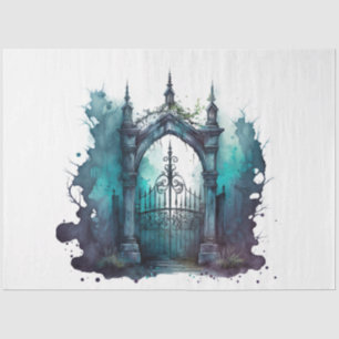 Das Design der Gothic Friedhof Gate Serie 2 Seidenpapier