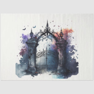 Das Design der Gothic Friedhof Gate Serie 5 Seidenpapier