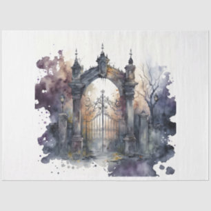 Das Design der Gothic Friedhof Gate Serie 8 Seidenpapier