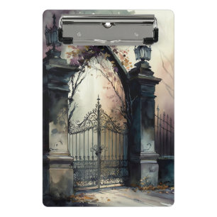 Das Design der gotischen Friedhof Gate Serie 12 Mini Klemmbrett