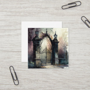 Das Design der gotischen Friedhof Gate Serie 12 Quadratische Visitenkarte