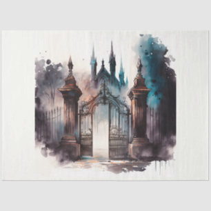 Das Design der gotischen Friedhof Gate Serie 1 Seidenpapier