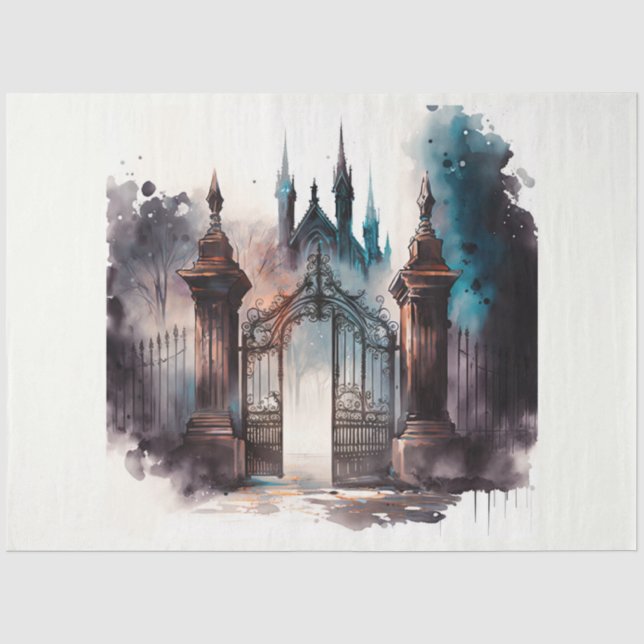 Das Design der gotischen Friedhof Gate Serie 1 Seidenpapier (Vorderseite)