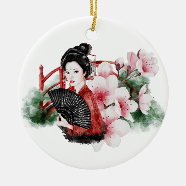 Das Design der Okinawa-Serie 38 Keramik Ornament (Vorne)