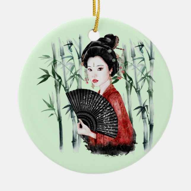 Das Design der Okinawa-Serie 40 Keramik Ornament (Vorne)