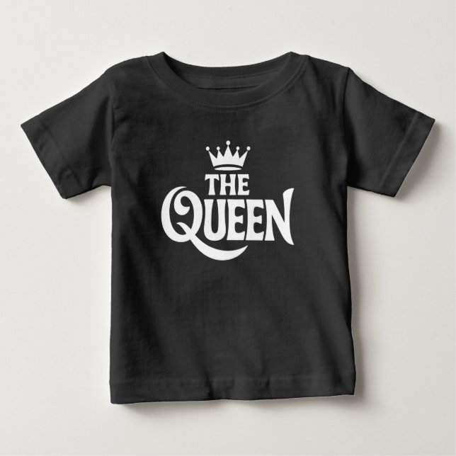 Das Design der Queen Text Typografie Baby T-shirt (Vorderseite)