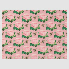Das Design der rosa und goldenen Bienenreihe 9 Seidenpapier