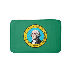 Das Design der Staatsflagge in Washington Badematte