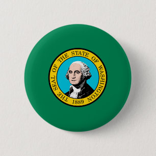 Das Design der Staatsflagge in Washington Button