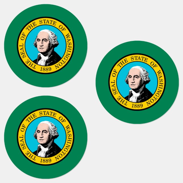 Das Design der Staatsflagge in Washington Etiketten (Gruppe)