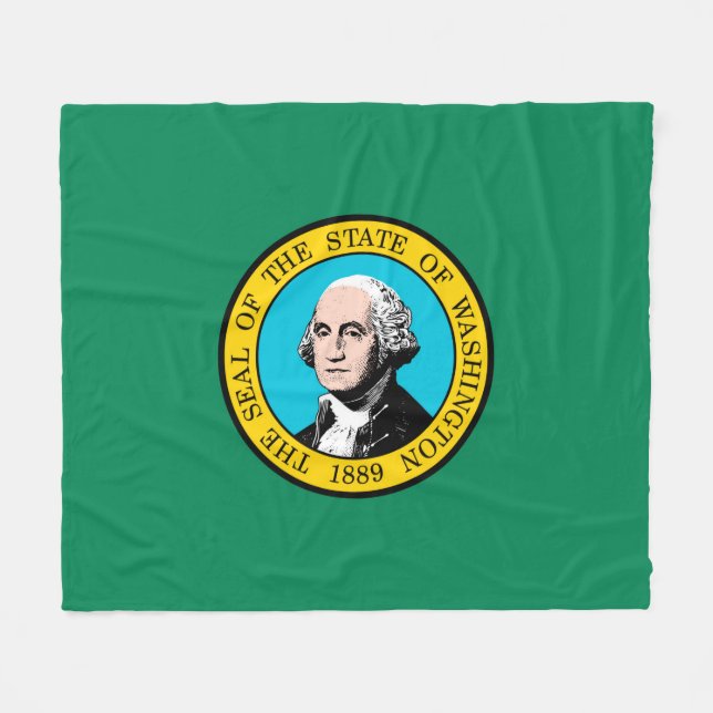 Das Design der Staatsflagge in Washington Fleecedecke (Vorderseite (Horizontal))