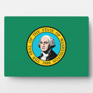 Das Design der Staatsflagge in Washington Fotoplatte