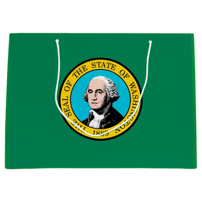 Das Design der Staatsflagge in Washington Große Geschenktüte (Vorderseite)