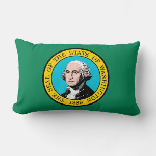Das Design der Staatsflagge in Washington Lendenkissen