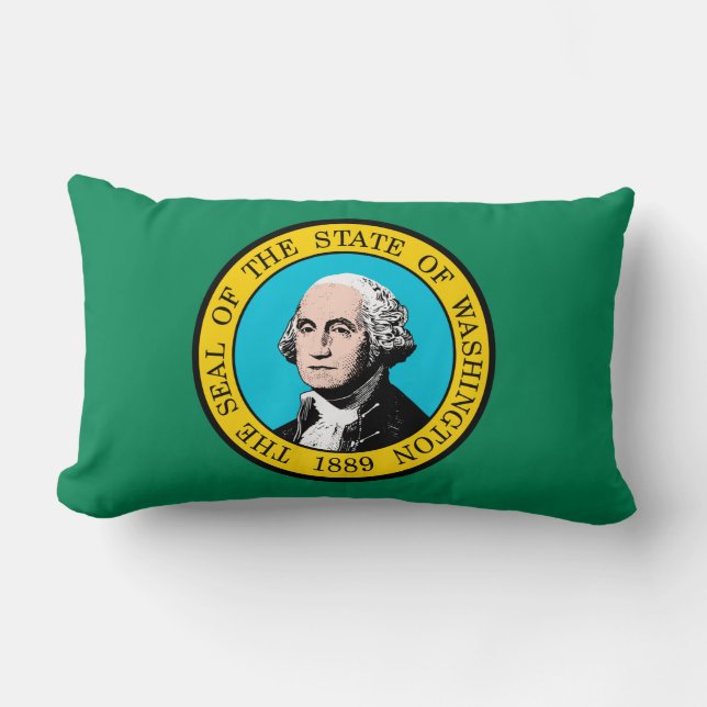Das Design der Staatsflagge in Washington Lendenkissen (Vorderseite)