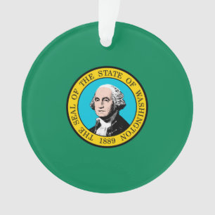 Das Design der Staatsflagge in Washington Ornament