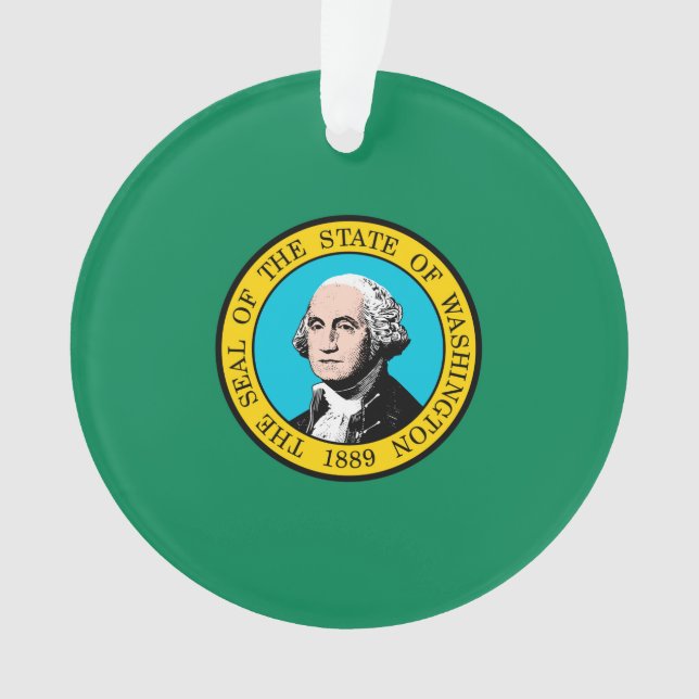 Das Design der Staatsflagge in Washington Ornament (Vorderseite)